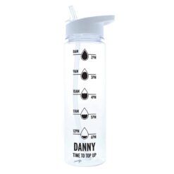 Personalised Black 'Hydration Tracker' Island Water Bottle