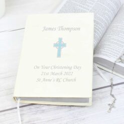 Personalised Blue Cross Holy Bible - Eco-friendly