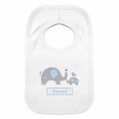 Personalised Blue Elephant 0-3 Months Baby Bib