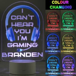 Personalised Blue Gaming LED Colour Changing Night Light