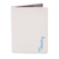 Personalised Blue Name Island Cream Passport Holder