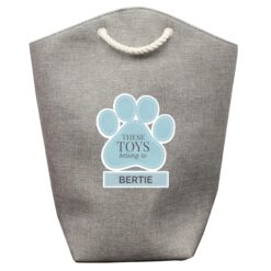 Personalised Blue Paw Print Storage Bag