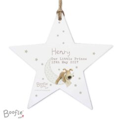 Personalised Boofle Baby Wooden Star Decoration