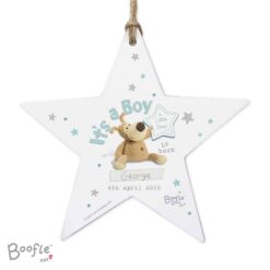 Personalised Boofle Its a Boy Wooden Star Decoration