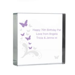 Personalised Butterflies Large Crystal Token