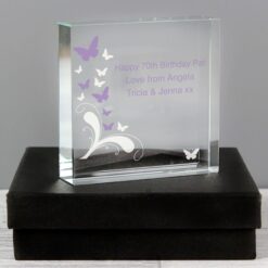 Personalised Butterflies Large Crystal Token