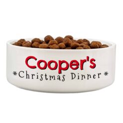 Personalised Christmas Dinner 14cm Medium Pet Bowl