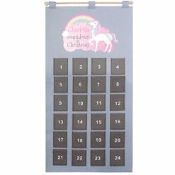 Personalised Christmas Unicorn Advent Calendar In Silver Grey