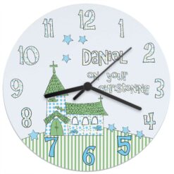 Personalised Church Boys Christening Clock