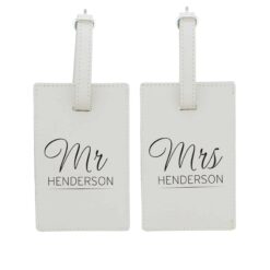 Personalised Couples Classic Cream Luggage Tags