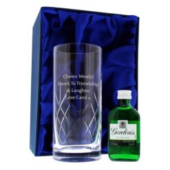 Personalised Cut Crystal & Gin Gift Set