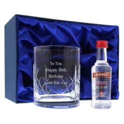 Personalised Cut Crystal & Vodka Gift Set