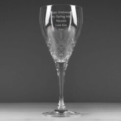 Personalised Cut Crystal Wine Glass