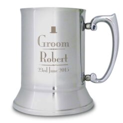 Personalised Decorative Wedding Groom Stainless Steel Tankard
