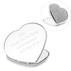 Personalised Diamante Heart Compact Mirror