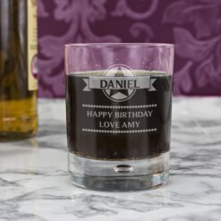 Personalised Diamond Tumbler Bubble Glass