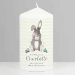Personalised Easter Bunny Pillar Candle