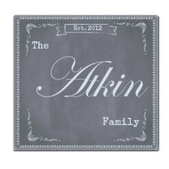 Personalised Family Chalk Glass Chopping Board / Workshop Saver