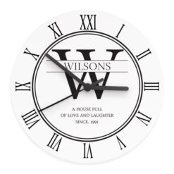 Personalised Family Name & Initial Wooden Clock