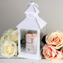 Personalised Floral Bouquet White Lantern
