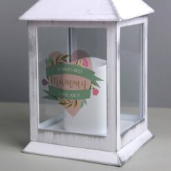 Personalised Floral Heart Mother's Day White Lantern