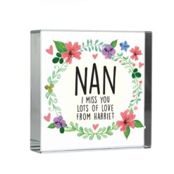 Personalised Floral Large Crystal Token