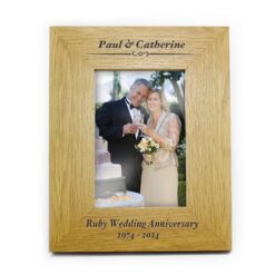 Personalised Formal 4x6 Oak Finish Photo Frame