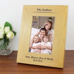 Personalised Formal 4x6 Oak Finish Photo Frame