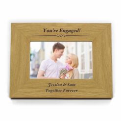 Personalised Formal 6x4 Landscape Oak Finish Photo Frame