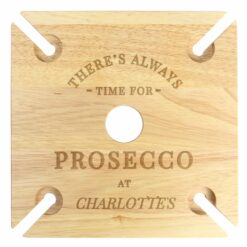 Personalised Four Prosecco Flute Holder & Bottle Butler
