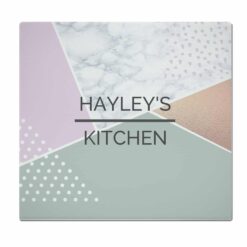 Personalised Geometric Glass Chopping Board / Worktop Saver
