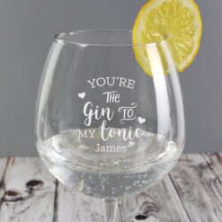 Personalised 'Gin to My Tonic' Gin Balloon Glass