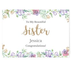Personalised Gold Floral Watercolour Card