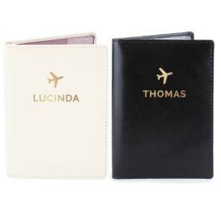 Personalised Gold Name Passport Holders Set