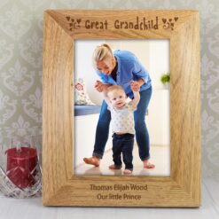 Personalised Great Grandchild 5x7 Wooden Photo Frame