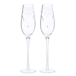 Personalised Hand Cut Heart Pair of Flutes with Gift Box