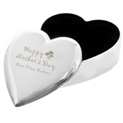 Personalised Happy Mothers Day Heart Trinket Box