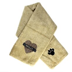 Personalised Heart Brown Microfiber Pet Towel