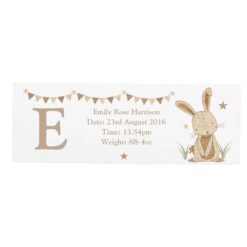 Personalised Hessian Rabbit Wooden Block Sign
