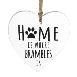 Personalised 'Home is Where' Pet Wooden Heart Decoration