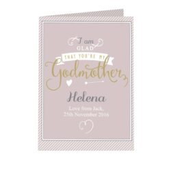 Personalised 'I Am Glad' Godmother Card