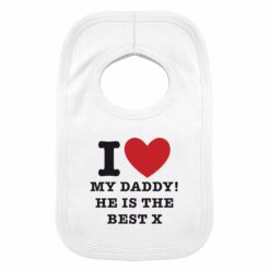 Personalised I HEART 0-3 Months Baby Bib