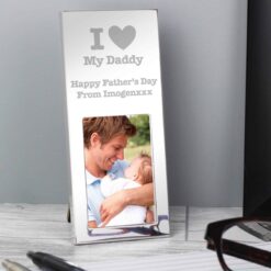 Personalised I Heart Small 2x3 Silver Photo Frame