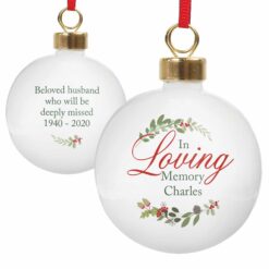 Personalised In Loving Memory Wreath Bauble