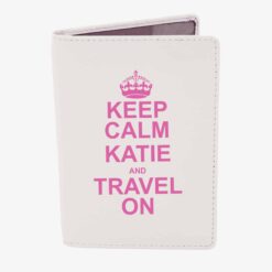 Personalised Keep Calm Cream Passport Holder