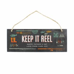 Personalised "Keep It Reel" Printed Hanging Slate Plaque