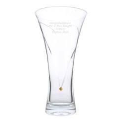 Personalised Large Hand Cut Gold Diamante Heart Vase