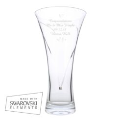 Personalised Large Hand Cut Little Hearts Diamante Vase