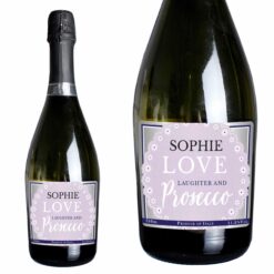 Personalised Lilac Lace Bottle of Prosecco
