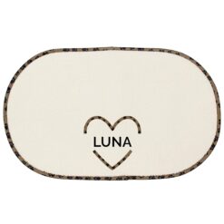 Personalised Love Heart Pet Bowl Placemat